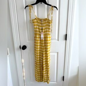 NWT BCBGeneration yellow gingham jumpsuit